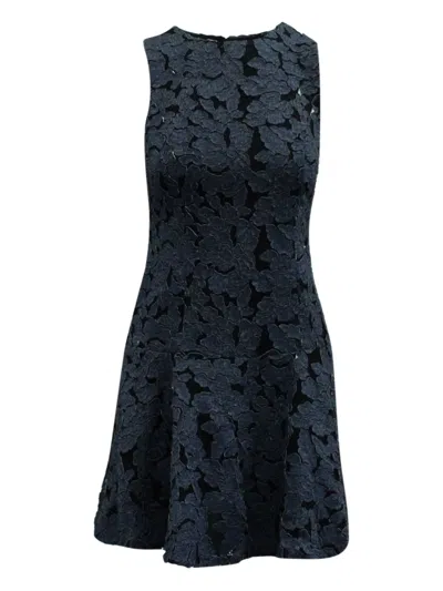 Pre-owned Alice And Olivia Floral Lace Mini Dress In Blue