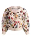 Alice And Olivia Floral Lace-trimmed Blouse