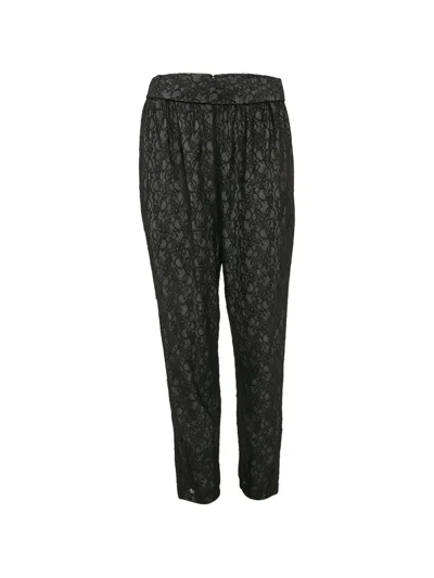 Pre-owned Alice And Olivia Floral-lace Trousers In Black