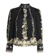 Alice And Olivia Floral Marion Blouse In Black