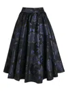 Alice And Olivia Floral-pattern Midi Skirt In Blue