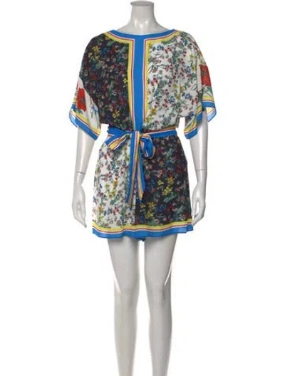 Pre-owned Alice And Olivia Floral Print Bateau Neckline Jumpsuit In Multi