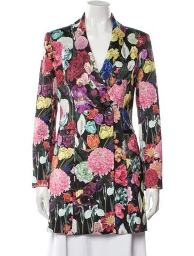 Pre-owned Alice And Olivia Floral Print Blazer In Multi