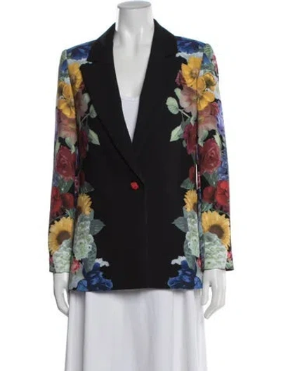 Pre-owned Alice And Olivia Floral Print Blazer In Multi