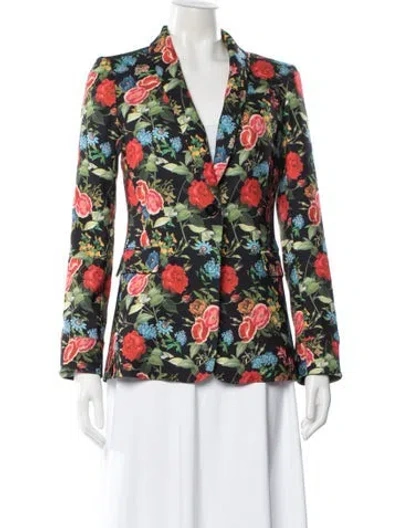 Pre-owned Alice And Olivia Floral Print Blazer In Multi