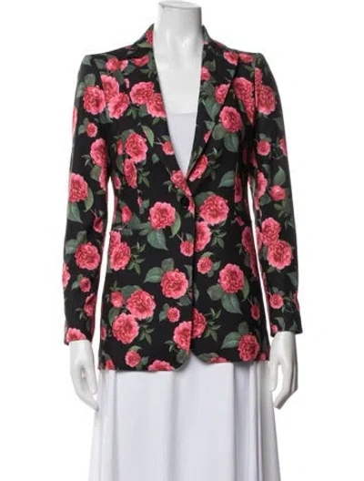 Pre-owned Alice And Olivia Floral Print Blazer In Multicolor