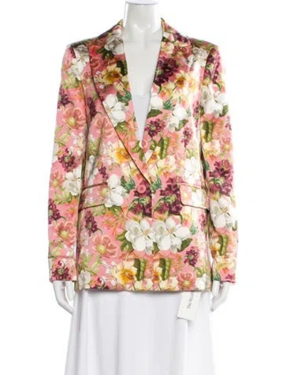 Pre-owned Alice And Olivia Floral Print Blazer In Pink
