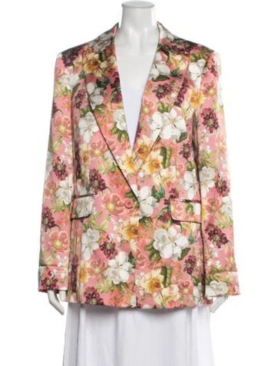 Pre-owned Alice And Olivia Floral Print Blazer W/ Tags In Pink