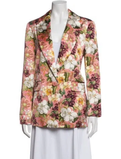 Pre-owned Alice And Olivia Floral Print Blazer W/ Tags In Pink