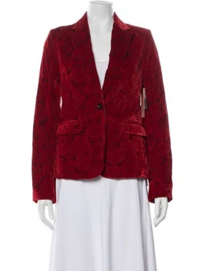 Pre-owned Alice And Olivia Floral Print Blazer W/ Tags In Red