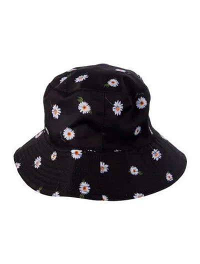 Pre-owned Alice And Olivia Floral Print Bucket Hat In Black