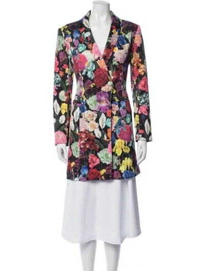 Pre-owned Alice And Olivia Floral Print Coat In Multicolor