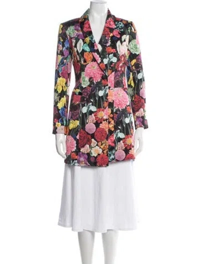 Pre-owned Alice + Olivia Floral Print Coat In Multicolor