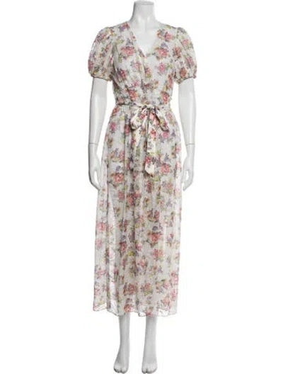 Pre-owned Alice And Olivia Floral Print Coat In Neutrals