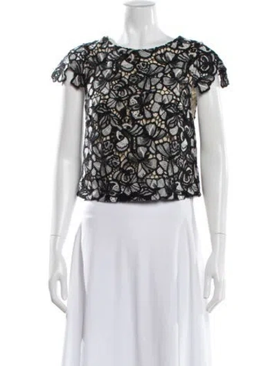 Pre-owned Alice And Olivia Floral Print Crew Neck Blouse In Multi