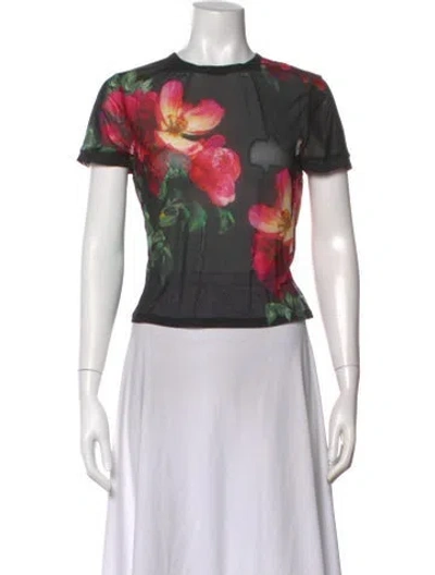 Pre-owned Alice And Olivia Floral Print Crew Neck Top W/ Tags In Multi