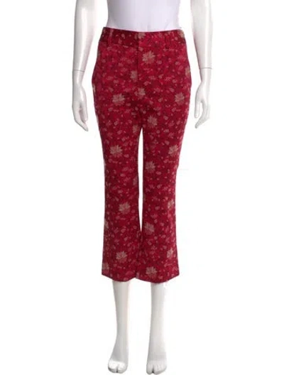Pre-owned Alice And Olivia Floral Print Flared Pants In Red