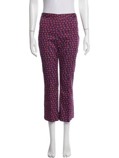 Pre-owned Alice And Olivia Floral Print Flared Pants In Blue