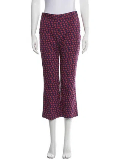 Pre-owned Alice And Olivia Floral Print Flared Pants In Blue