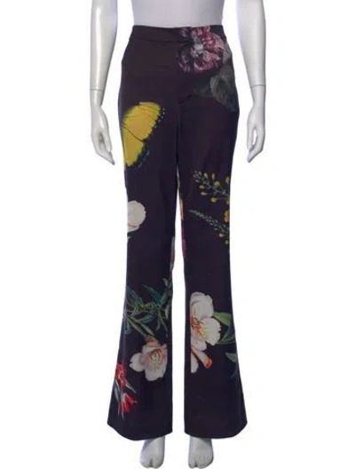 Pre-owned Alice And Olivia Floral Print Flared Pants In Multi