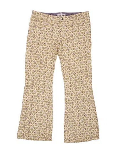 Pre-owned Alice And Olivia Floral Print Flared Pants In Neutrals