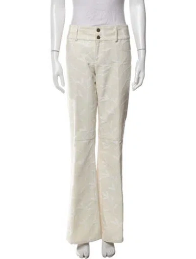 Pre-owned Alice And Olivia Floral Print Flared Pants In Neutrals