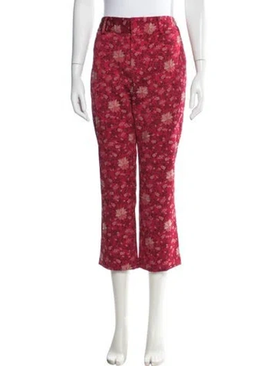 Pre-owned Alice And Olivia Floral Print Flared Pants In Pink