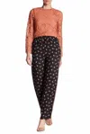 Alice And Olivia Floral Print High Waist Wide Leg Pants In Black In Black