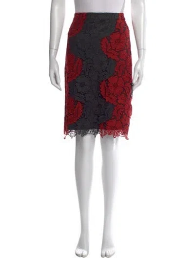 Pre-owned Alice And Olivia Floral Print Knee-length Skirt In Multi
