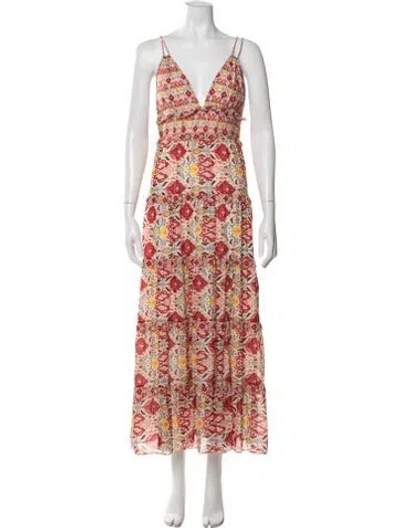 Pre-owned Alice And Olivia Floral Print Long Dress In Multi