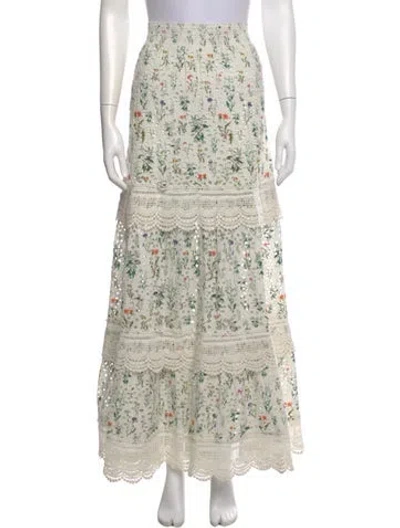 Pre-owned Alice And Olivia Floral Print Long Skirt In Neutral