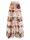 Alice And Olivia Adira Tiered Maxi Skirt In Multi