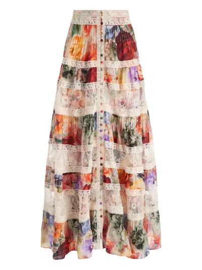 Alice And Olivia Floral-print Maxi Skirt