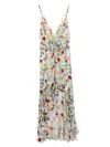 Alice And Olivia Alice + Olivia Tara Printed Long Dress In 白色