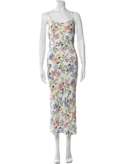 Pre-owned Alice And Olivia Floral Print Midi Length Dress In Multi