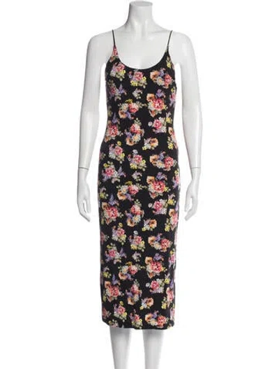 Pre-owned Alice And Olivia Floral Print Midi Length Dress In Multicolor