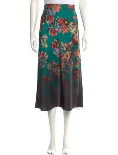 Pre-owned Alice And Olivia Floral Print Midi Length Skirt In Multi