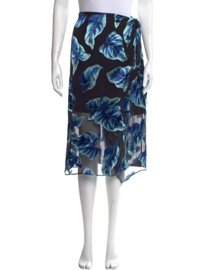 Pre-owned Alice And Olivia Floral Print Midi Length Skirt In Multi