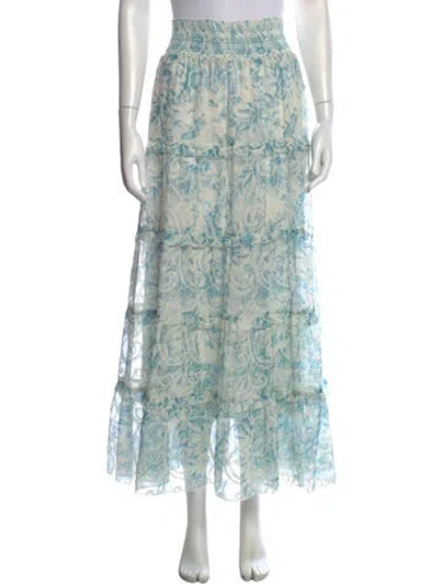 Pre-owned Alice And Olivia Floral Print Midi Length Skirt In Neutral