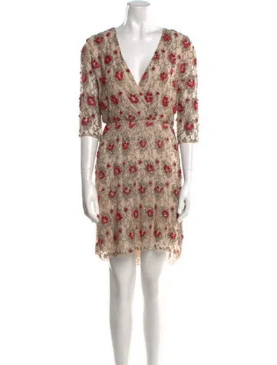 Pre-owned Alice And Olivia Floral Print Mini Dress