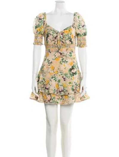 Pre-owned Alice And Olivia Floral Print Mini Dress In Multi
