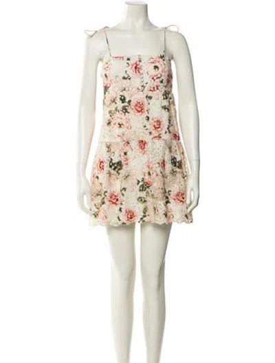 Pre-owned Alice And Olivia Floral Print Mini Dress In Multi