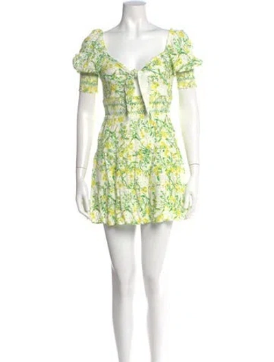 Pre-owned Alice And Olivia Floral Print Mini Dress In Multi