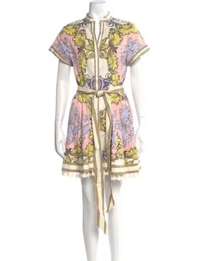Pre-owned Alice And Olivia Floral Print Mini Dress In Multi