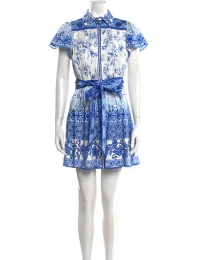 Pre-owned Alice And Olivia Floral Print Mini Dress In Multi
