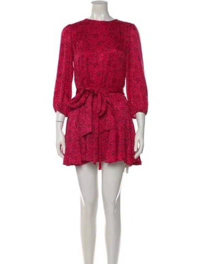 Pre-owned Alice And Olivia Floral Print Mini Dress In Pink