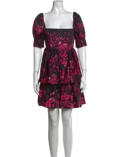 Pre-owned Alice And Olivia Floral Print Mini Dress In Pink