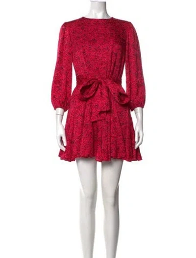Pre-owned Alice And Olivia Floral Print Mini Dress In Pink