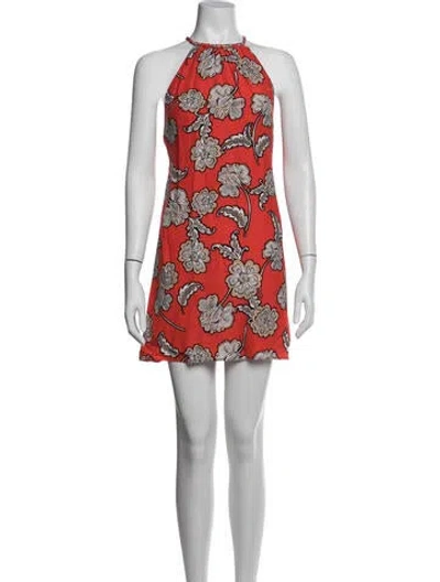 Pre-owned Alice And Olivia Floral Print Mini Dress In Red