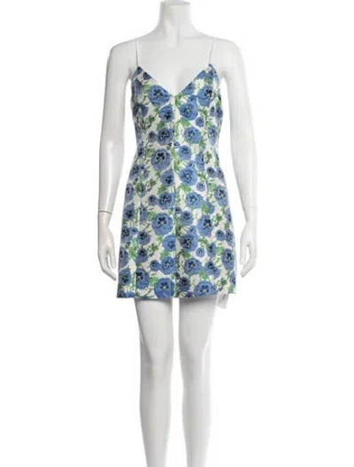 Pre-owned Alice And Olivia Floral Print Mini Dress W/ Tags In Multi